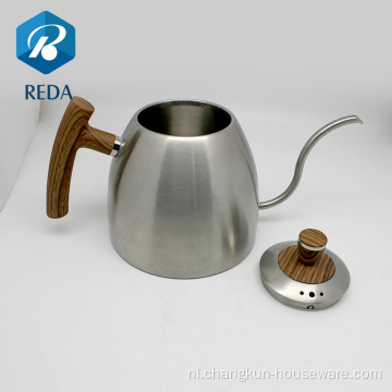 Reda Hoogwaardig houten handvat email Koffie Kettle